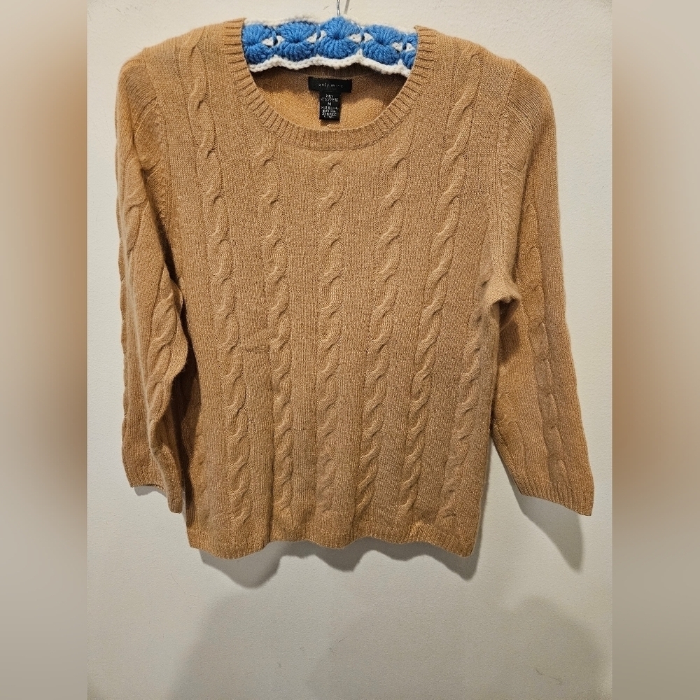 CASHMERE ONLY MINE WOMEN'S PULLOVER CABLE KNIT SWEATER SIZE M